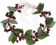 🎄 frcolor festive christmas floral crown wreaths with artificial berry headbands - red логотип