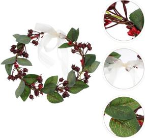 img 3 attached to 🎄 Frcolor Festive Christmas Floral Crown Wreaths with Artificial Berry Headbands - Red