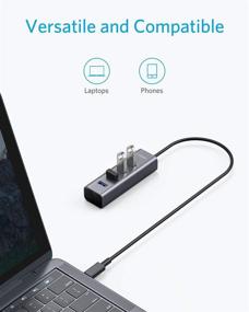img 3 attached to Anker USB C Hub: Premium Aluminum Adapter with 4 USB 3.0 Ports for MacBook Pro 2018/2017, ChromeBook, XPS, Galaxy S9/S8, and More