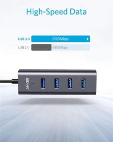 img 1 attached to Anker USB C Hub: Premium Aluminum Adapter with 4 USB 3.0 Ports for MacBook Pro 2018/2017, ChromeBook, XPS, Galaxy S9/S8, and More