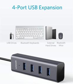 img 2 attached to Anker USB C Hub: Premium Aluminum Adapter with 4 USB 3.0 Ports for MacBook Pro 2018/2017, ChromeBook, XPS, Galaxy S9/S8, and More