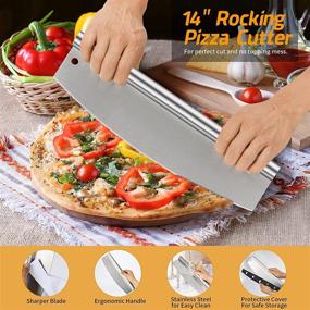 img 2 attached to Reecola Pizza Peel & Pizza Cutter Set - 12x14 Aluminum Metal Pizza Peel with Foldable Wooden Handle, Easy Storage Pizza Paddle, Pizza Spatula, Silicone Brush, Oven Mitt - Ideal for Homemade Baking and Pizza Oven