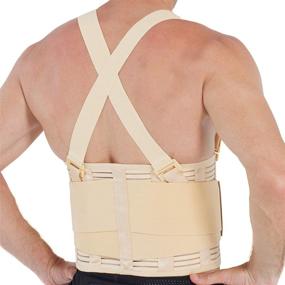 img 4 attached to 👨 NeoTech Care Beige Size L Adjustable Back Brace with Suspenders - Effective Lumbar Support Belt