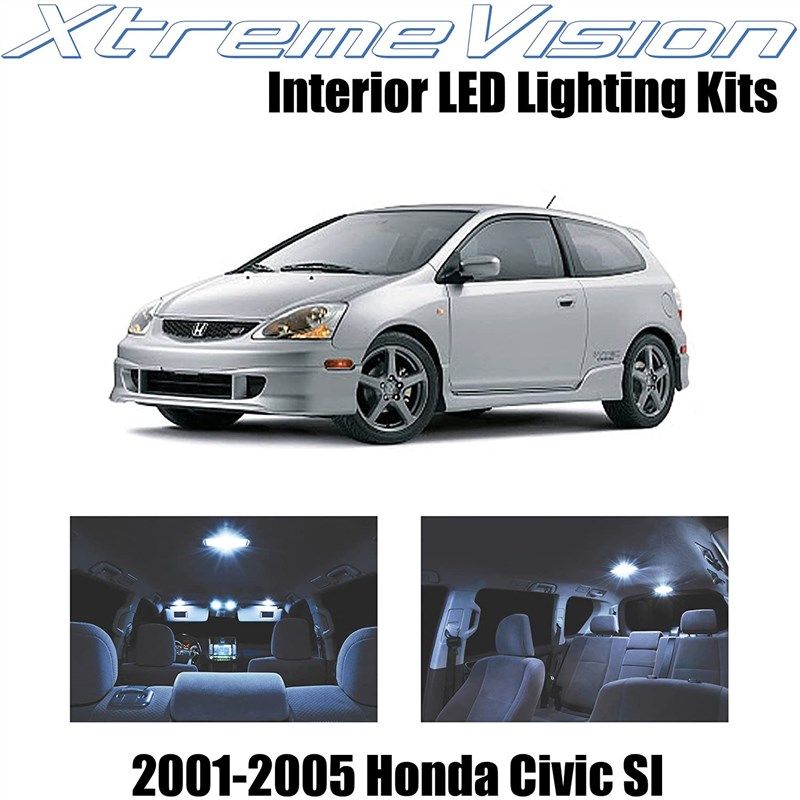xtremevision interior led for honda civic si only 2001-2005 (7 pieces) cool white interior led kit installation tool 标志