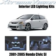 xtremevision interior led for honda civic si only 2001-2005 (7 pieces) cool white interior led kit installation tool logo