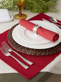 img 1 attached to 🌺 DII Cardinal Cotton Everyday Placemat - Add a Pop of Color to Your Table!