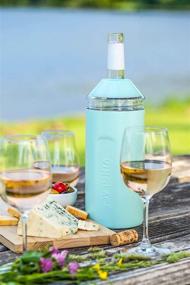 img 1 attached to 🍾 Vinglacé Wine Bottle Insulator: Stainless Steel, Double Walled, Vacuum Insulated, Tritan Plastic Top – Keeps Wine & Champagne Cold for Hours (Sea Glass)