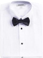 gioberti boy's tuxedo dress shirt with bow tie and metal studs in white logo