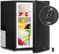 🍺 smeta 1.7 cu.ft compact refrigerator with lock, reversible door, no noise - rv beverage car deep cooler fridge, black (110v/12v) logo