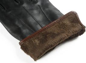 img 1 attached to 🧤 Fleece Leather Winter Gloves by Ambesi