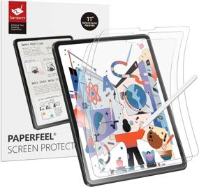 img 4 attached to 📱 BERSEM 3 Pack Paperfeel Screen Protector - iPad Air 5th/4th (10.9",2022/2020) / iPad Pro 11 inch (11", 2021 & 2020 & 2018 Models) - Matte PET Film for Drawing, Anti-Glare - Compatible with Apple Pencil