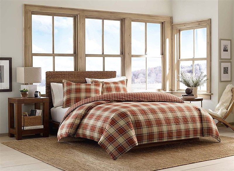eddie bauer edgewood plaid duvet 로고