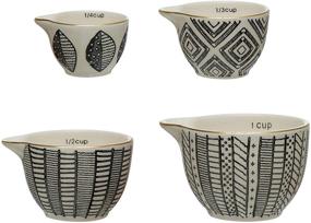 img 3 attached to Black and White Stoneware Measuring Cups Set of 4 - Creative Co-Op, 4.5 inches