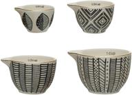 black and white stoneware measuring cups set of 4 - creative co-op, 4.5 inches logo