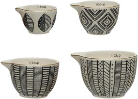 img 4 attached to Black and White Stoneware Measuring Cups Set of 4 - Creative Co-Op, 4.5 inches