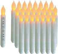 🕯️ houdlee 24-pack flameless taper candles for christmas wedding party - battery operated ivory led candle with flickering amber light - 6.5 inch candle логотип