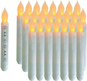 img 4 attached to 🕯️ Houdlee 24-Pack Flameless Taper Candles for Christmas Wedding Party - Battery Operated Ivory LED Candle with Flickering Amber Light - 6.5 Inch Candle