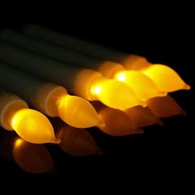 img 1 attached to 🕯️ Houdlee 24-Pack Flameless Taper Candles for Christmas Wedding Party - Battery Operated Ivory LED Candle with Flickering Amber Light - 6.5 Inch Candle