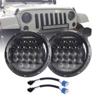 cowone 7 inch round 5d 2021 design 130w led projector headlight with 🐄 drl for jeep wrangler jk tj lj cj and motorcycles - perfect lighting upgrade! logo