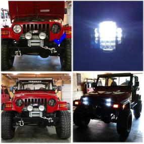 img 1 attached to COWONE 7 Inch Round 5D 2021 Design 130w LED Projector Headlight with 🐄 DRL for Jeep Wrangler JK TJ LJ CJ and Motorcycles - Perfect Lighting Upgrade!