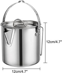 img 3 attached to 🏕 Evaliana 1.2L Stainless Steel Teakettle for Outdoor Picnic Camping with Foldable Handle - Ideal for Skillet Hiking