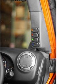 img 1 attached to Rugged Ridge 17235.97 A-Pillar Switch Pod Kit for Jeep Wrangler JK (2011-2018) - Black, RHD, 4 Switches