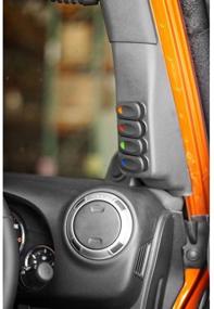 img 3 attached to Rugged Ridge 17235.97 A-Pillar Switch Pod Kit for Jeep Wrangler JK (2011-2018) - Black, RHD, 4 Switches