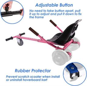 img 2 attached to 🛴 ELSHINE Hoverboard Seat Attachment: Ultimate Go Kart Conversion Kit for Kids and Adults - Adjustable Frame, Wide Chair, Easy Control - Fits 6.5'', 8'', 10'' Scooters