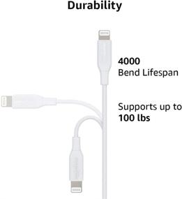 img 3 attached to 🔌 Кабель Amazon Basics USB-C на Lightning длиной 1 фут - зарядное устройство с сертификатом MFi для iPhone 11/12, iPad - белый