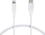 🔌 кабель amazon basics usb-c на lightning длиной 1 фут - зарядное устройство с сертификатом mfi для iphone 11/12, ipad - белый логотип