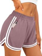 womens sweat shorts pockets exercise sports & fitness logo