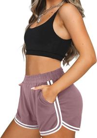 img 2 attached to Womens Sweat Shorts Pockets Exercise Sports & Fitness