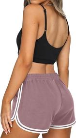img 1 attached to Womens Sweat Shorts Pockets Exercise Sports & Fitness