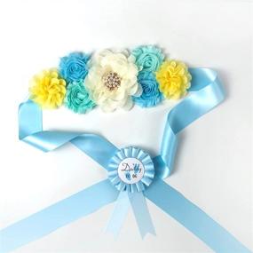 img 3 attached to Baby Bee Mommy Sash: A Delightful Pregnancy Keepsake for Baby Showers in Light Blue
