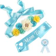 baby bee mommy sash: a delightful pregnancy keepsake for baby showers in light blue logo