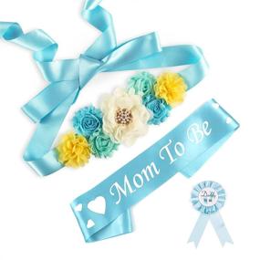img 4 attached to Baby Bee Mommy Sash: A Delightful Pregnancy Keepsake for Baby Showers in Light Blue
