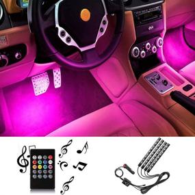 img 1 attached to Sanhezhong LED Car Strip Lights with Waterproof Design, Music Sync Remote Control Car Light Kit, 36 LED Under Dash Car Lighting with Car Charger, DC 12V