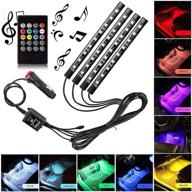 sanhezhong led car strip lights with waterproof design, music sync remote control car light kit, 36 led under dash car lighting with car charger, dc 12v logo