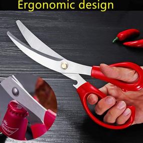img 1 attached to Barbecue Scissors Kitchen Ergonomic Stainless Kitchen & Dining