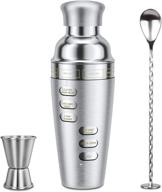 cocktail shaker set bartender kit with recipe: 24 oz martini shaker bar set | stainless steel drink shaker for mixing cocktails logo