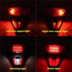 img 1 attached to 🏍️ DREAMIZER Motorcycle Rear Fender Brake Tail Light | Turn Signals 19 LEDs Lamp | Taillight with License Plate | Custom Off-Road Dirt Bike DRZ 400sm CRF 250 - Red