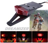 🏍️ dreamizer motorcycle rear fender brake tail light | turn signals 19 leds lamp | taillight with license plate | custom off-road dirt bike drz 400sm crf 250 - red logo