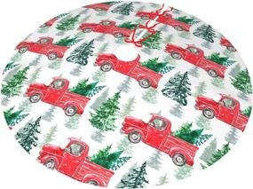 img 3 attached to 🎄 Itupzii Red Christmas Truck Tree Skirt 36&#34; - Festive Xmas Tree Skirt for Holiday Decorations and Vacation Themes