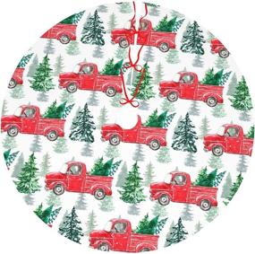 img 4 attached to 🎄 Itupzii Red Christmas Truck Tree Skirt 36&#34; - Festive Xmas Tree Skirt for Holiday Decorations and Vacation Themes