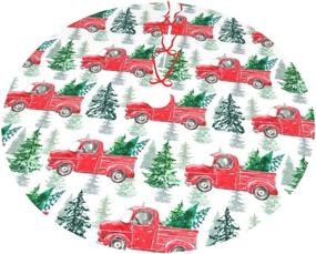 img 2 attached to 🎄 Itupzii Red Christmas Truck Tree Skirt 36&#34; - Festive Xmas Tree Skirt for Holiday Decorations and Vacation Themes