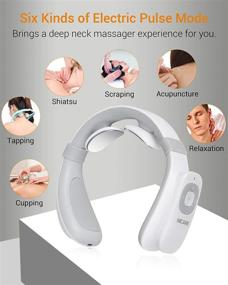 img 3 attached to 🔥 NICARE Neck Massager with Heat – Electric Pulse Massagers for Pain Relief, Intelligent Deep Tissue Trigger Point Massager: 6 Modes, 15 Levels Cordless, Perfect Gift for Women & Men