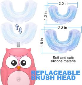 img 1 attached to Kids U Shaped Electric Toothbrush - Ultrasonic Automatic Whitening Massage Toothbrush for Kids with 3 Cleaning Modes - Cute Cartoon Children's Toothbrush (Pink, Size: 2-6 Years)