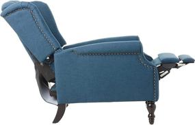 img 2 attached to 🪑 GDF Studio Elizabeth Button-Tufted Recliner Arm Chair in Dark Blue Fabric