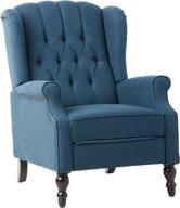 🪑 gdf studio elizabeth button-tufted recliner arm chair in dark blue fabric логотип