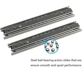 img 3 attached to URBEST 9 Inch Full Extension Drawer Slides - 3 Section Ball Bearing Telescopic Slide Rails (9 Inch)